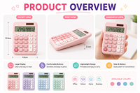 Haute qualité coloré Mini école de calculateur en plastique pour filles papeterie de bureau calculer le prix du produit de coût d'expédition