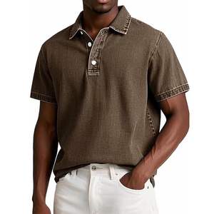 Camisa de Manga Corta Vintage de Color Sólido para Hombre, No es Tela Vaquera - Product Image 5