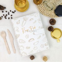 Format de papier personnalisé, design imprimé, anneau de reliure à couverture en PU, écrivez dans vos propres recettes, page vierge, livre de recettes, journal pour les amateurs de cuisine