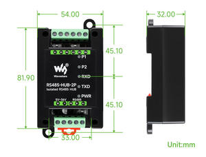 Módulo de comunicación de grado industrial de 2 canales RS485, en cascada, con relé/control/aislamiento de red - Product Image 6