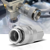 Raccord rapide pneumatique en acier nickelé anti-corrosion SM EU, connecteur de tuyau 1/4 PT mâle, kit de raccordement rapide pour l'air comprimé