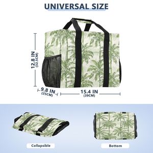 Fashion Palm Tree Print Grocery <b>Bags</b> Reusable <b>Beach</b> Tote <b>Bag</b> Top Handle <b>Foldable</b> Custom Printed Shopping <b>Bag</b> with Pockets - Product Image 4