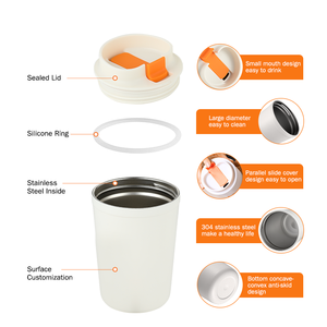 Taza mezcladora de aislamiento de acero inoxidable Sailling caliente, taza de café portátil de paja, <span class=keywords><strong>Tumblr</strong></span> de doble pared con tapas - Product Image 3
