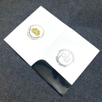 Fabrication de pochette de présentation brillante en papier couché avec logo pour impression offset personnalisée avec pochettes