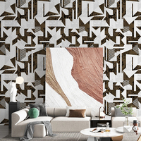 Papier peint moderne en PVC 3D avec motif géométrique abstrait imperméable pour la décoration de la maison et de l'hôtel pour les murs du salon et de la chambre à coucher-Vente en gros