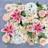 Panneau mural de fleurs artificielles le plus vendu, toile de fond pour décoration de mariage, roses en soie, couleur personnalisée, magnifique rouleau coloré