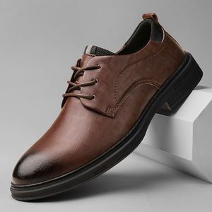 Factory Men's Casual Elegant Autumn/Winter Dress <b>Flats</b> Breathable Cushioning Custom Black Genuine Leather Shoes - Product Image 3
