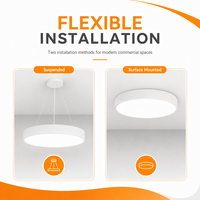 Plafonnier LED rond suspendu 5CCT UGR19 36W 38W 40W 42W 140lm/W pour bureaux et éclairage commercial