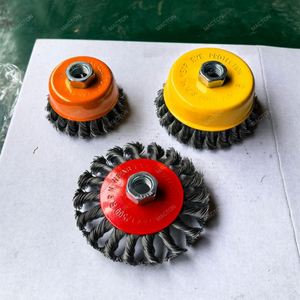 Metal Polishing <b>Wire</b> <b>Brush</b> Wheel Cup Hardware Tools Carbon Steel Twisted Round Steel <b>Wire</b> Cup <b>Brush</b> - Product Image 2