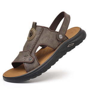 Sandalias de Verano de Cuero Genuino con Diseño de Punta Abierta, Zapatos Casuales para Hombre con Suela Suave y Transpirable, Fáciles de Poner - Product Image 6