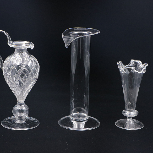 Handmade Lampwork Borosilicate Transparent Glass Vase for Flowers