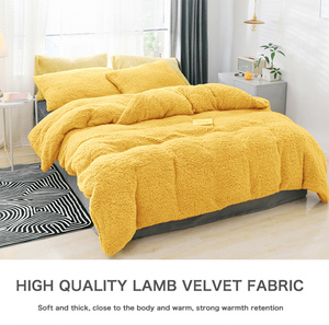 Hot Selling in Cold Winter Super Keep Warm Sherpa <strong>TEDDY</strong> <strong>Fleece</strong> <strong>Duvet</strong> Cover <strong>Set</strong> - Product Image 2