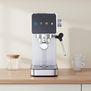 Cafetera <span class=keywords><strong>Espresso</strong></span> Semiautomática Eléctrica con Pantalla Táctil, 15 Bares de Alta Presión, Acero Inoxidable, Cafetera Italiana para Leche, Uso Doméstico - Product Image 2