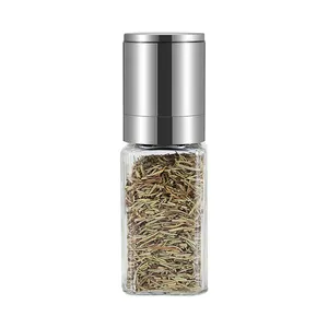 Keuken Kleine Himalaya Zout En Peper Molen Molen Vierkante Glazen Flessen Spice Grinder