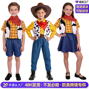 Costume Woody de Toy Story Manyusha pour enfants, tenue de cowboy shérif pour Halloween, ensemble robe en polyester taille enfant - Product Image 3