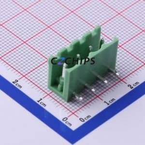 XY2500R-A-5.00-4P Plug-in Terminal Block Bent Lead Through Hole,P=5mm Connector Board-to-Board / Socket - Open 1x4P 5mm Green - Product Image 1