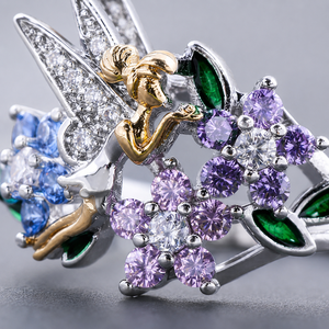 Anello con Ali d'Angelo Colorate per Donne, Gioiello da Dito Creativo in Stile Europeo e Americano - Product Image 3