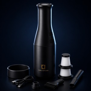 Aspirateur à cendres de chicha rechargeable noir, collecteur de <span class=keywords><strong>charbon</strong></span> détachable, outil de nettoyage à chargement USB - Product Image 2