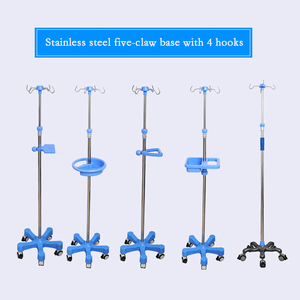 Tempat Tidur Rumah Sakit Medis Stainless Steel Dipasang Di Langit-langit <span class=keywords><strong>Iv</strong></span> Tiang Tetes Berdiri - Product Image 3