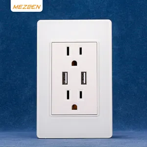 Glass Switch Sockets White Black Gold Grey Color American 118 Type-A Usb Ports Wall Power Socket For Home