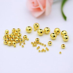 Perles plaquées or 18 carats, entretoises porte-bonheur, perles polies en or véritable 14 carats, accessoires de perlage faits main, perles en vrac, D40 - Product Image 4