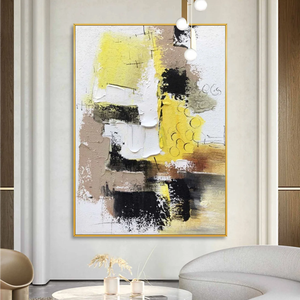 100% pintado a mano decoración de pared moderna pintura al óleo abstracta hecha a mano <span class=keywords><strong>sobre</strong></span> lienzo medio círculo <span class=keywords><strong>Collage</strong></span> <span class=keywords><strong>arte</strong></span> de pared de gran tamaño - Product Image 6