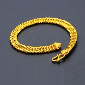 Xinfly Classic 24K Gold Miami Hand Cuban Link Chain Bracelet <b>for</b> <b>Men</b> Women Dainty Heavy <b>for</b> Wedding Party Gift Christian Symbol - Product Image 4