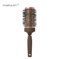 Brosse à cheveux ronde en céramique professionnelle pour le coiffage, le séchage et le lissage des cheveux bouclés en salon