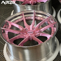 NJQS Ensemble de 2 jantes concaves colorées rose et argent, meilleure qualité, vente chaude 2022, tailles 16, 17, 18, 19, 20, 21, 22, 23, 24 pouces pour BMW Toyota