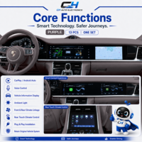 Kit de mise à niveau intérieur Porsche Panamera 2010-2016 13 pièces Noir Écran Android 12,3 pouces CarPlay sans fil Android Auto