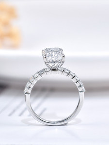 <span class=keywords><strong>Anillo</strong></span> <span class=keywords><strong>de</strong></span> Diamantes Cultivados en <span class=keywords><strong>Laboratorio</strong></span> <span class=keywords><strong>de</strong></span> Oro Blanco <span class=keywords><strong>de</strong></span> 18K con Corte Radiante <span class=keywords><strong>de</strong></span> 3~5 Quilates, Apilable, <span class=keywords><strong>de</strong></span> Aro Completo, Hecho a Medida para Mujer, Certificado - Product Image 3