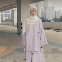 W-103 pakaian Islami elegan sederhana blus Nida wanita dua potong Set kasual grosir modis ODM pasokan