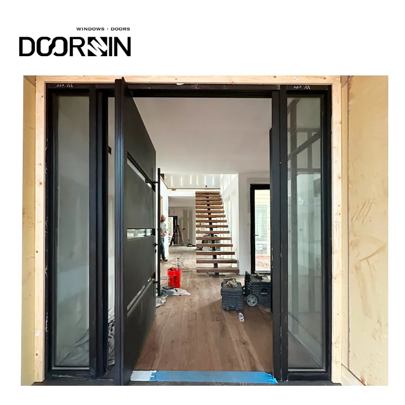 Doorwin residenziale Decatur Georgia progetto Design semplice porta d'ingresso principale porta di sicurezza in vetro alluminio porta Pivot