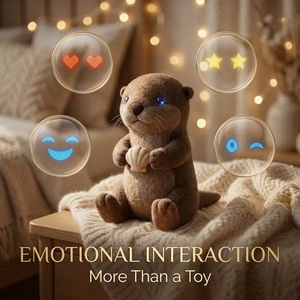 Jouet en peluche Otter IA interactif pour la <span class=keywords><strong>maternelle</strong></span>, avec fonction de questions et réponses, animal parlant intelligent, jouet éducatif STEM pour l'éveil cognitif, vente en gros OEM - Product Image 4