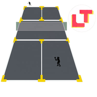 Marqueur de terrain de pickleball plat et durable pour le divertissement et l'entraînement, en silicone et fibre de verre, couleurs rouge/orange/jaune