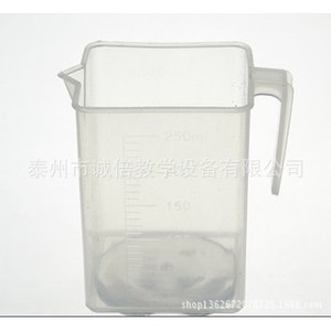 Taza medidora cuadrada de plástico, 250 ml, J81252, para experimentos de matemáticas y ciencias en la escuela primaria, instrumentos didácticos. - Product Image 1