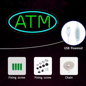 ATM neon wall decor Neon light bank decoration LED <b>signs</b> for room Dimmable neon light sign ATM Neon Sign ATM Service Sign - Product Image 3