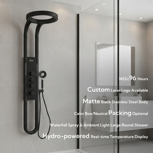 <span class=keywords><strong>Colonne</strong></span> <span class=keywords><strong>de</strong></span> douche murale noire en plastique, grande, ronde, anti-corrosion et résistante à la rouille, pour <span class=keywords><strong>salle</strong></span> <span class=keywords><strong>de</strong></span> <span class=keywords><strong>bain</strong></span> - Product Image 2