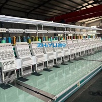 ZHIYU Nouvelle Machine à Broderie Plate Automatique Informatisée à 16 Têtes et 9 Aiguilles, à Grande Vitesse, pour Chaussettes, avec Intervalle Personnalisé de 240 mm