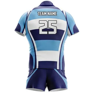 Camisetas de rugby sublimadas personalizadas de alta calidad de fabricante, camisetas de rugby baratas para hombre al por mayor