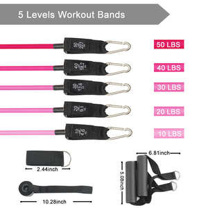 Ensemble de cordes de tension en latex de 11 pièces avec 100 livres de tension et 150 livres de corde élastique pour l'entraînement physique - Product Image 6