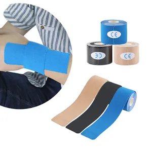 Profesional private label nylon sticky breathable holes leg ankle knee injury recovery stretchy sport kinesiology tape