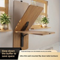 Support de table pliante murale ultra-mince en acier avec amortisseur à fermeture douce pour comptoir de bar et entrée
