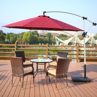 GLOBAL TENT Parasol banane en porte-à-faux pour patio personnalisé avec panneau solaire LED