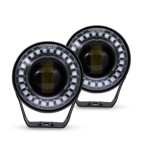 Projecteurs LED avec anneau halo, phares antibrouillard étanches pour motos, camions, jeeps, VTT - 12V 40W 6000 Lumens, ajustement universel - Product Image 1