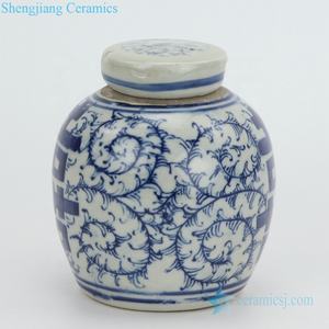 RZGC06-H jingdezheep כחול לבן פורצלן קטן כפול אושר דפוס קישוט הבית מיני אחסון קרמיקה - Product Image 2