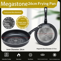Wajan Penggorengan Anti Lengket dari Paduan Aluminium dengan Dasar Baja Tahan Karat 430, Cocok untuk Kompor Gas dan Induksi, Multifungsi untuk Steak.