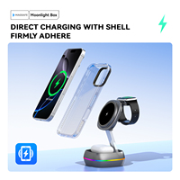 Nouveau design, chargeur sans fil magnétique pliable portable 3 en 1 15W Type-C à charge rapide pour montre connectée et écouteurs