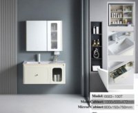 Ensemble de meuble-lavabo de salle de bain blanc crème haut de gamme en bois massif laqué avec miroir de maquillage intelligent anti-buée et lavabo en céramique