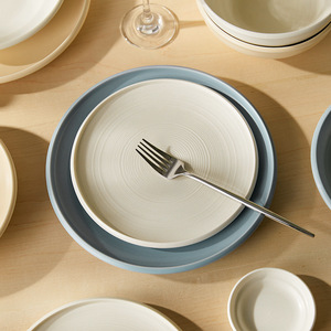 จานสเต็กเซรามิกสีพื้นเรียบง่ายทันสมัย ใช้กับไมโครเวฟได้ จานกลมแบน สำหรับร้านอาหาร โรงแรม ผลิตด้วยเตาเผาแบบง่าย - Product Image 2